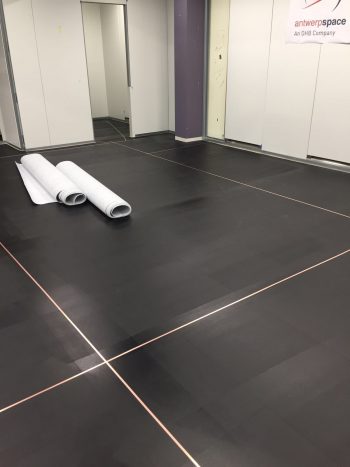 cleanroom esd ondervloer met koperen strips